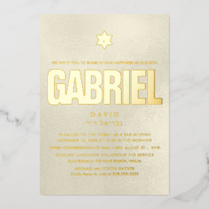 PixDezines Minimalistische DIY Bar Mitswa Folie Uitnodiging