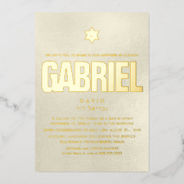 PixDezines minimalistische DIY Bar Mitzvah Folie Uitnodiging