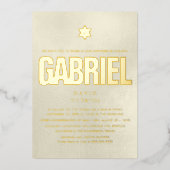 PixDezines minimalistische DIY Bar Mitzvah Folie Uitnodiging (Voorkant)