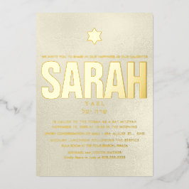 PixDezines Minimalistische DIY Bat Mitzvah Folie Uitnodiging