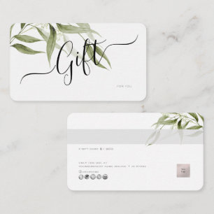 PixDezines Minimalistische Eucalyptus E-cadeaubon Visitekaartje
