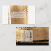 PixDezines Minimalistische Faux gouden penseelstre Visitekaartje (Voorkant / Achterkant)