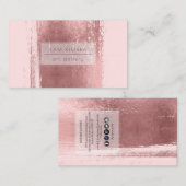 PixDezines Minimalistische Faux Roos Gouden pensee Visitekaartje (Voorkant / Achterkant)