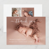PixDezines minimalistische foto's Dank u geboorte Kaart (Voorkant / Achterkant)