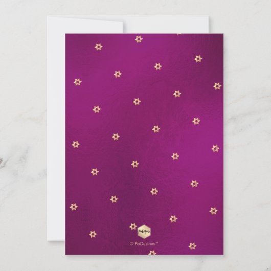 PixDezines Minimalistische Fuschia Mitzvah, script Kaart (Achterkant)
