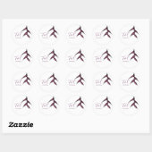 PixDezines Minimalistische pruim / donker Paarse H Ronde Sticker (Vel)