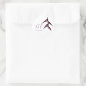 PixDezines Minimalistische pruim / donker Paarse H Ronde Sticker (Tas)