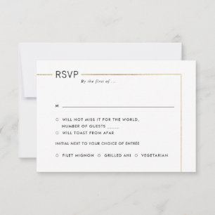 PixDezines Minimalistische RSVP Nepgouden Lijst Kaart