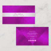 PixDezines Minimalistische stralende magenta Visitekaartje (Voorkant / Achterkant)