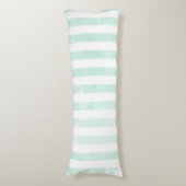 PixDezines Mint Digitale Waterverf/Adj. Stripes Lichaamskussen (Voorkant Verticaal)