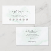 PixDezines Mint Green Waterverf Reward Card Visitekaartje (Voorkant / Achterkant)