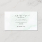 PixDezines Mint Green Waterverf Reward Card Visitekaartje (Achterkant)