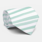 PixDezines Mint Waterverf Stripes/instelbaar Stropdas (Opgerold)