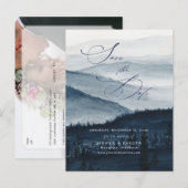 PixDezines Misty Mountain Aankondigingskaart (Voorkant / Achterkant)