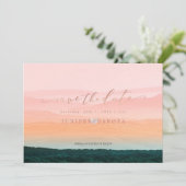PixDezines Misty Mountain Range Ombre Blush-Roos Kaart (Staand voorkant)
