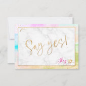 PixDezines Mitzvah✡ Abstracte H2 pastelgolf RSVP Kaartje (Voorkant)