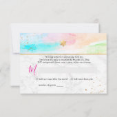 PixDezines Mitzvah✡ Abstracte H2 pastelgolf RSVP Kaartje (Achterkant)