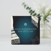 PixDezines mitzvah/blauwgroen tallit/diy achtergro Kaart (Staand voorkant)