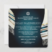 PixDezines mitzvah/blauwgroen tallit/diy achtergro Kaart (Achterkant)