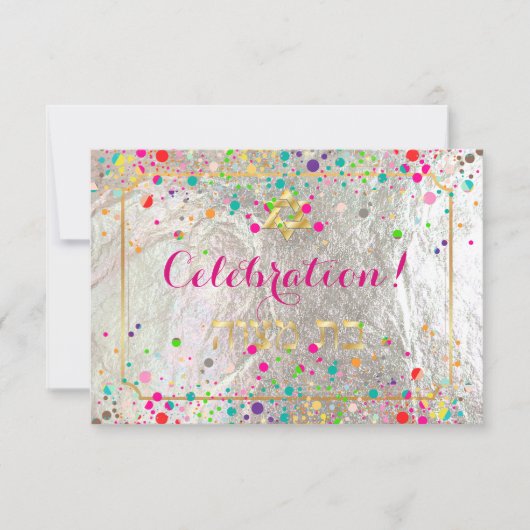 PixDezines Mitzvah Celebration Dazzled/Rainbow Kaart (Voorkant)