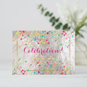 PixDezines Mitzvah Celebration Dazzled/Rainbow Kaart (Staand voorkant)