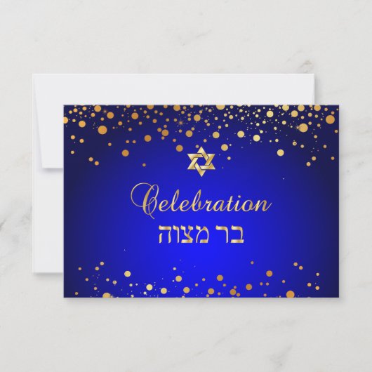 PixDezines Mitzvah Celebration, Faux Gold Confetti Kaart (Voorkant)