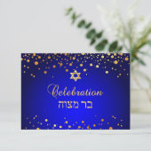 PixDezines Mitzvah Celebration, Faux Gold Confetti Kaart (Staand voorkant)