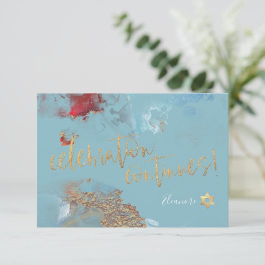 PixDezines Mitzvah Celebration ✡ Galaxy Abstract R RSVP Kaartje (Staand voorkant)