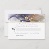 PixDezines Mitzvah ✡ H2 Galaxy Abstracte Blauwgroe RSVP Kaartje (Achterkant)