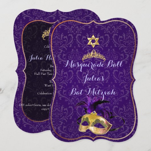 PixDezines Mitzvah Masquerade/DIY kleur! Kaart (Voorkant / Achterkant)