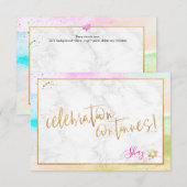 PixDezines Mitzvah✡ Partij Abstract H2 Pastelgolf RSVP Kaartje (Voorkant / Achterkant)