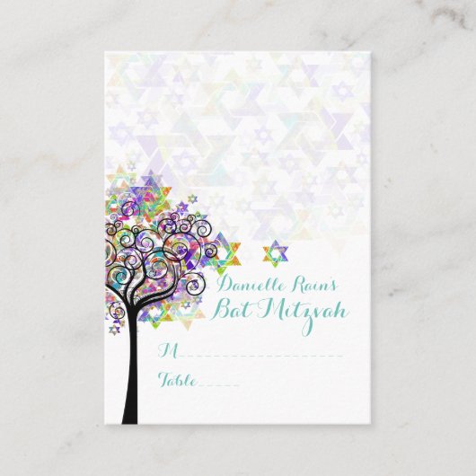 PixDezines Mitzvah Place Cards/Tree of Life Plaatskaartje (Voorkant)