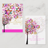 PixDezines Mitzvah Place Cards/Tree of Life Plaatskaartje (Voorkant / Achterkant)