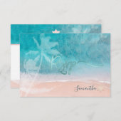 PixDezines Mitzvah RSVP Beach Palm Trees (Voorkant / Achterkant)