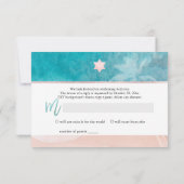 PixDezines Mitzvah RSVP Beach Palm Trees Kaartje (Achterkant)