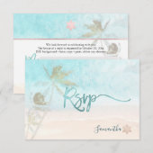 PixDezines Mitzvah RSVP Breezy Beach Palm Trees  Kaartje (Voorkant / Achterkant)