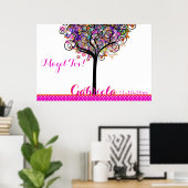 PixDezines Mitzvah Tree of Life Sign In Board Poster (Thuiskantoor)