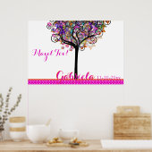 PixDezines Mitzvah Tree of Life Sign In Board Poster (Keuken)