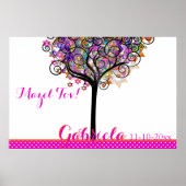 PixDezines Mitzvah Tree of Life Sign In Board Poster (Voorkant)
