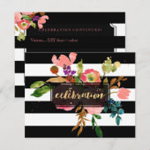 PixDezines Mitzvah Viering/paarse/bloemenfeest Kaart (Voorkant / Achterkant)