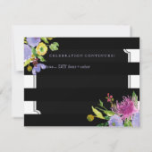 PixDezines Mitzvah Viering/paarse/bloemenfeest Kaart (Achterkant)