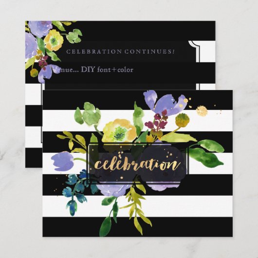 PixDezines Mitzvah Viering/paarse/bloemenfeest Kaart (Voorkant / Achterkant)