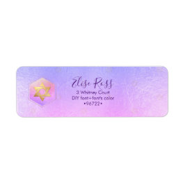 PixDezines Mitzvah Watercolor Agate Paarse Label