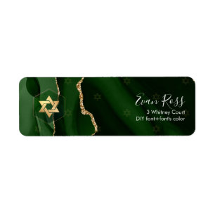 PixDezines Mitzvah Waterverf Agate Dark Green Etiket