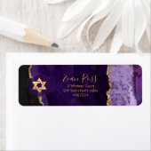 PixDezines Mitzvah Waterverf Agate Paars Etiket (Insitu)