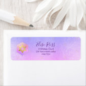 PixDezines Mitzvah Waterverf Agate Paars Label (Insitu)