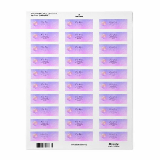 PixDezines Mitzvah Waterverf Agate Paars Label (Full Sheet)