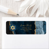 PixDezines Mitzvah Waterverf Agate Slate Blue Etiket (Insitu)