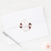 PixDezines Mitzvah, Waterverf Flowers, Roze Rood Ronde Sticker (Envelop)