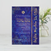 PixDezines Mod/Bar Mitzvah/Navy Blue/Gold Kaart (Staand voorkant)